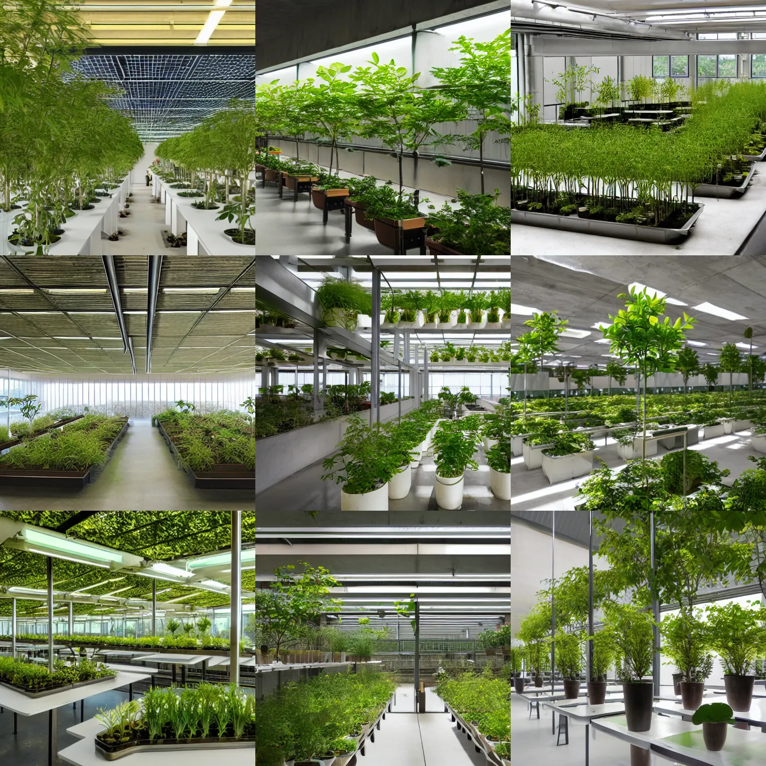 Prompt: solarpunk cantine designed by ludwig mies van der rohe, solarpunk, little plants, natural lighting