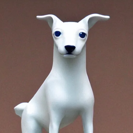 Prompt: porcelain whippet sculpture, pastel colors, depth of field, 8 k, hyper detailed, intricate