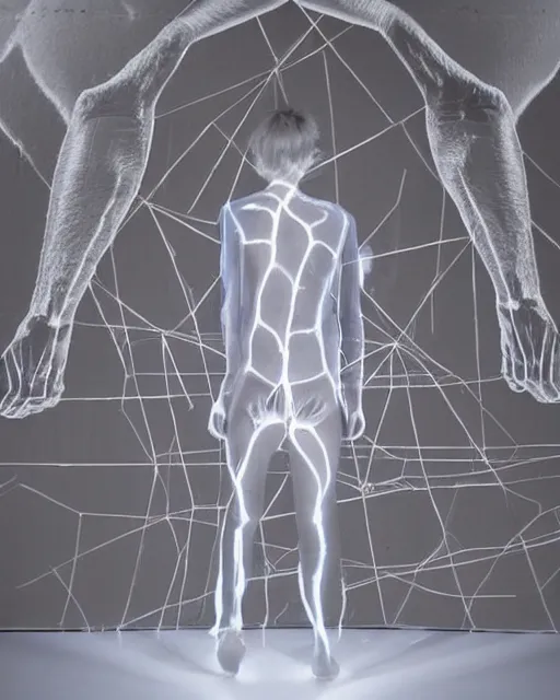 Image similar to !dream projection design installation, projections on human body