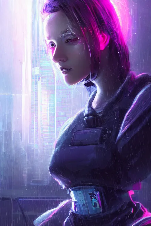 Image similar to portrait futuristic talented cyberpunk female Alchemist, in futuristic stormy heavy snowy thunder tokyo rooftop Enchantment cyberpunk night, ssci-fi, fantasy, intricate, very very beautiful, elegant, neon light, highly detailed, digital painting, artstation, concept art, soft light, hdri, smooth, sharp focus, illustration, art by tian zi and craig mullins and WLOP and alphonse mucha