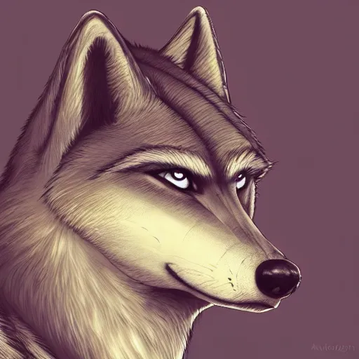 Prompt: art of an anthropomorphic wolf fursona, profile picture, highly detailed artwork, furry art, Falvie, pixiv, furaffinity, DeviantArt, trending on artstation, romanticism,