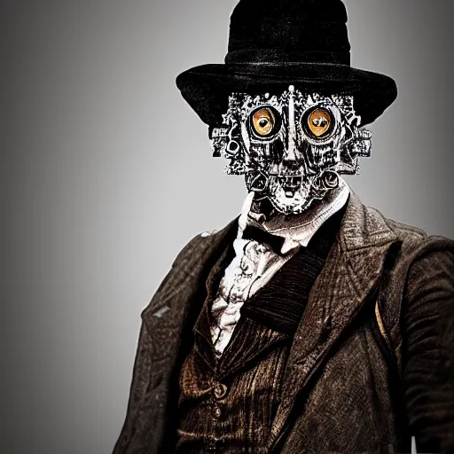 Prompt: the clockwork man, hd photorealistic image