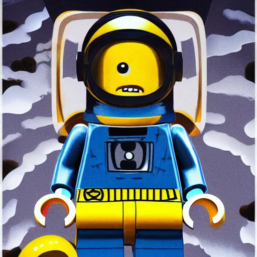 Image similar to lego minion astronaut in the spaceship by goro fujita, realism, sharp details, cinematic, highly detailed, digital, 3 d, yellow colors