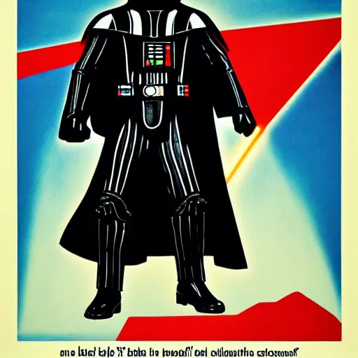 Prompt: darth vader in the style of a soviet propaganda poster