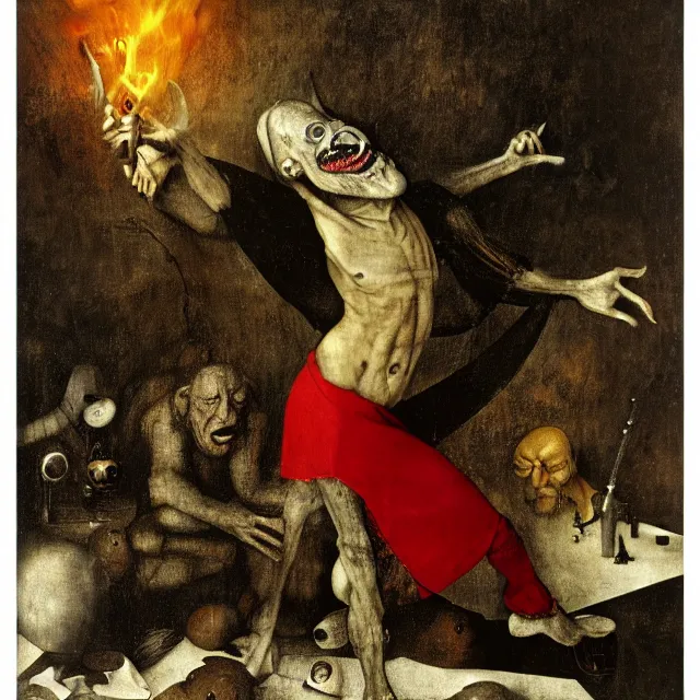 Image similar to full color hd photo of mephistopheles, octane render 4 k, by hieronymus bosch, joel peter witkin, annie liebovitz. gustave dore,