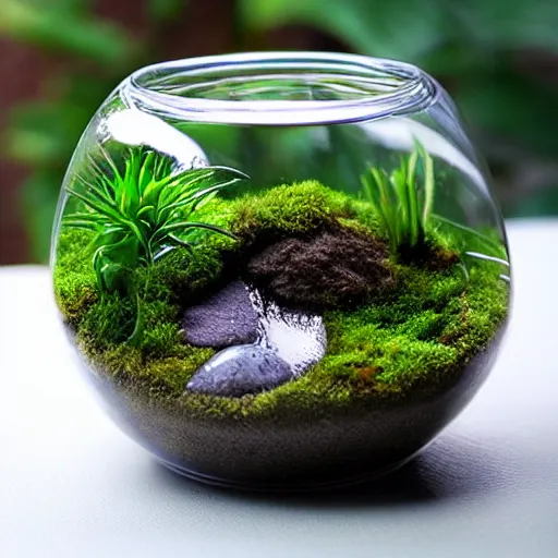 Prompt: moss terrarium