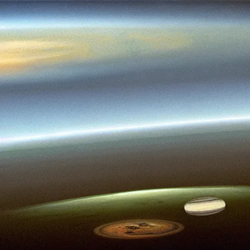 Image similar to landscape showing horizon of a ringworld