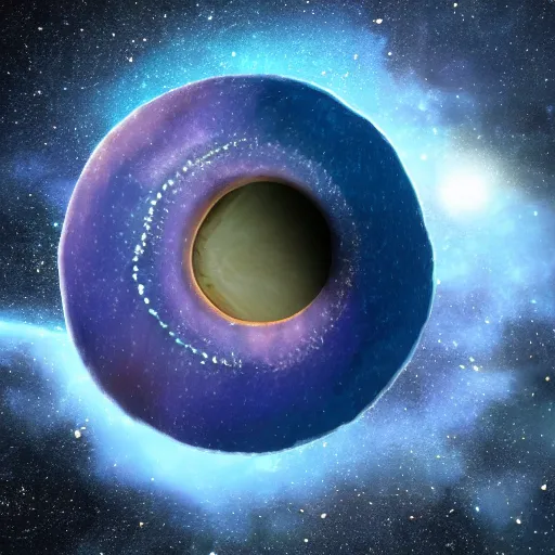 Image similar to photorealistic of earth planet shape of donut