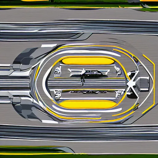 Prompt: top view of a race track, elegant, digital painting, concept art, smooth, sharp focus