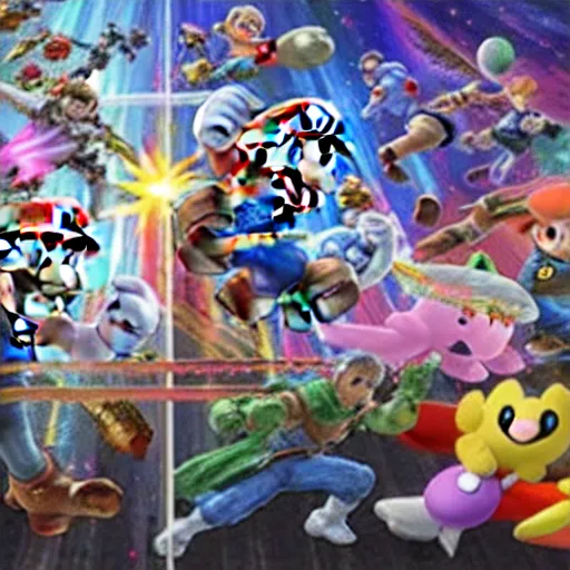 Prompt: gameplay of super smash bros ultimate