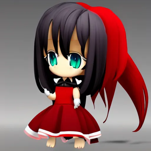 Prompt: cute fumo plush of a centaur girl in a red and black dress and top, anime, cel shaded pbr, vray