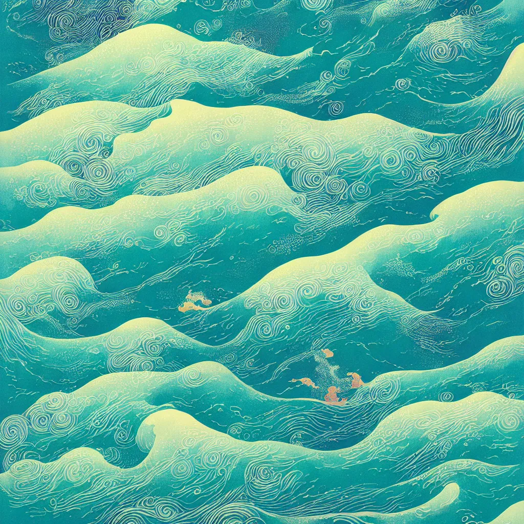 Image similar to ocean swells by victo ngai