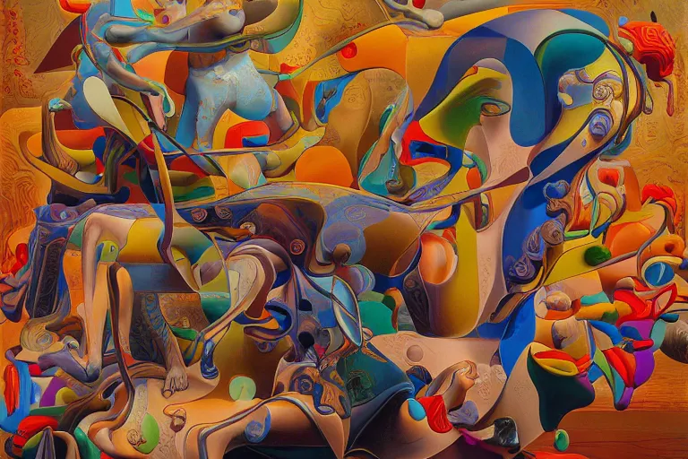 Prompt: abstract sculpture by james jean and salvador dali and shusei nagaoka, oil on canvas, surrealism, neoclassicism, renaissance, cell shaded, 8 k