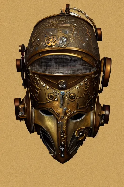 Image similar to steampunk helmet fantasy art mask robot ninja stylized digital illustration sharp focus, elegant intricate digital painting artstation concept art global illumination ray tracing advanced technology chaykin howard and campionpascale and cooke darwyn and davis jack