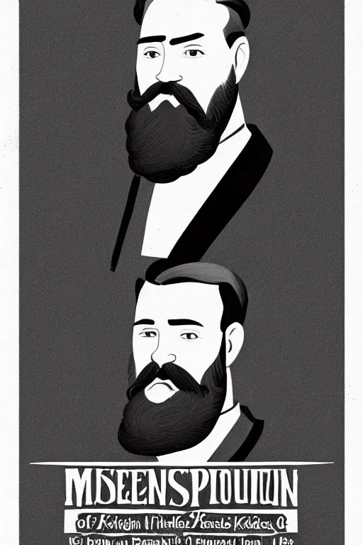 Image similar to an illustration of a portrait of a respectable dignified 1 9 3 0's era mennonite preacher with kind eyes and trimmed red beard and conservative haircut in the style of art - deco artwork art by kyle ferrin and loish!, digital art, highly detailed, intricate, sharp focus, trending on artstation hq, deviantart, 4 k uhd image