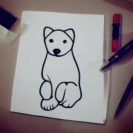 Image similar to cute animals, outline art, digital art, drawing, simplistic