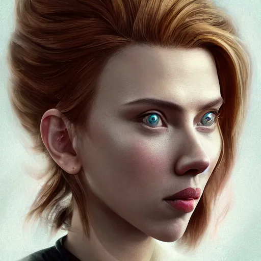 Prompt: portrait of scarlett johansson as super mario, au naturel, hyper detailed, digital art, trending in artstation, cinematic lighting, studio quality, smooth render, unreal engine 5 rendered, octane rendered, art style by klimt and nixeu and ian sprigger and wlop and krenz cushart.