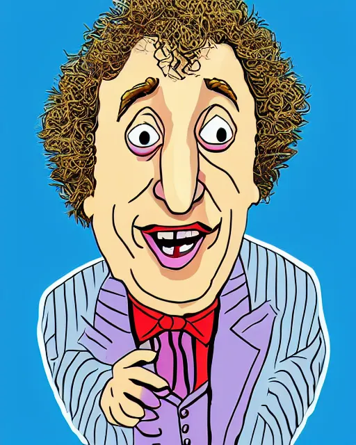 Image similar to gene wilder as the eggplant man, holding an eggplant, digital art