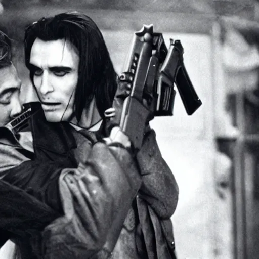 Prompt: <movie still>Vampires Holding Guns</movie>