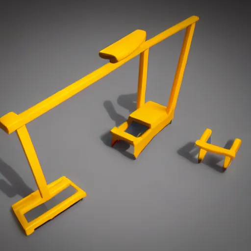 Image similar to A Fisher-Price guillotine, unreal engine 5 render, toy