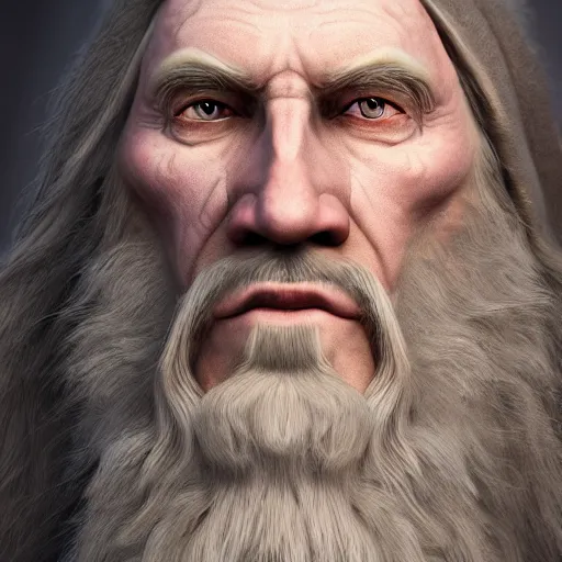 Image similar to a digital art close up portrait of pale ancient druid mage from warhammer, old nature mage with long beard character sheet, 4 k, ultra detail, volumetric lighting, unreal engine, octane render