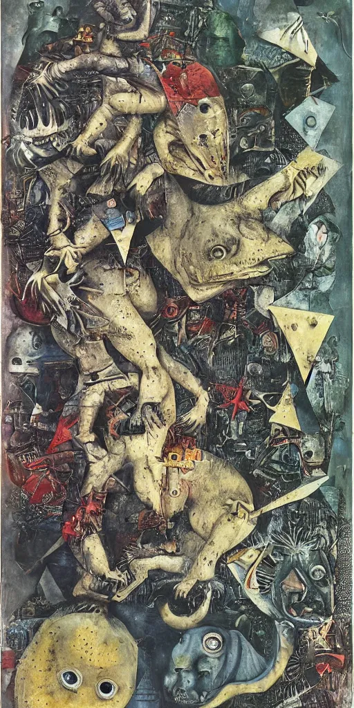 Prompt: the ferocious beast known as the Tarasque, 8k, surreal mixed media collage by Max Ernst