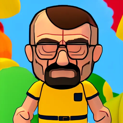 Image similar to Walter White as fall guys: ultimate knockout skin, ingame shot