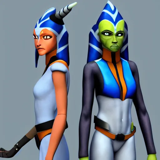 Prompt: ahsoka and aayla secura combined into one person, detailed, accurate, realistic, 4 k