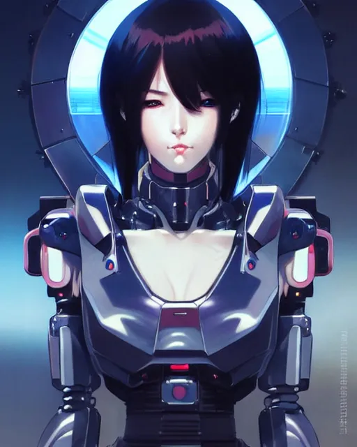 Image similar to portrait Anime Girl in mecha armor in night tokyo Sharp fine face pretty face, realistic shaded Perfect face, fine details. Anime. cyberpunk realistic shaded lighting by katsuhiro otomo ghost-in-the-shell, magali villeneuve, artgerm, rutkowski Jeremy Lipkin and Giuseppe Dangelico Pino and Michael Garmash and Rob Rey