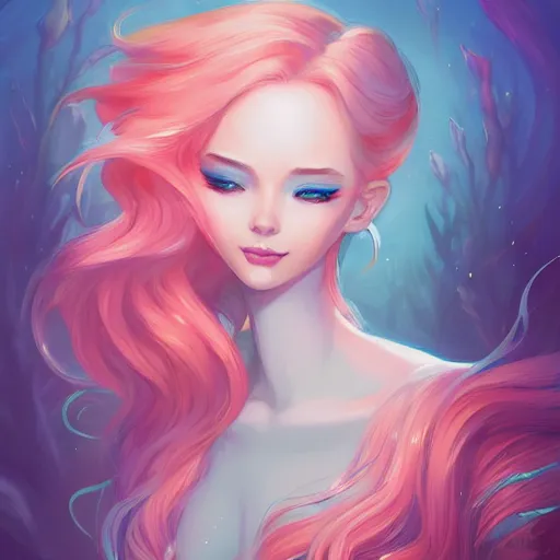 Image similar to a portrait of a beautiful mermaid, art by lois van baarle and loish and ross tran and rossdraws and sam yang and samdoesarts and artgerm and saruei, digital art, highly detailed, intricate, sharp focus, Trending on Artstation HQ, deviantart, unreal engine 5, 4K UHD image