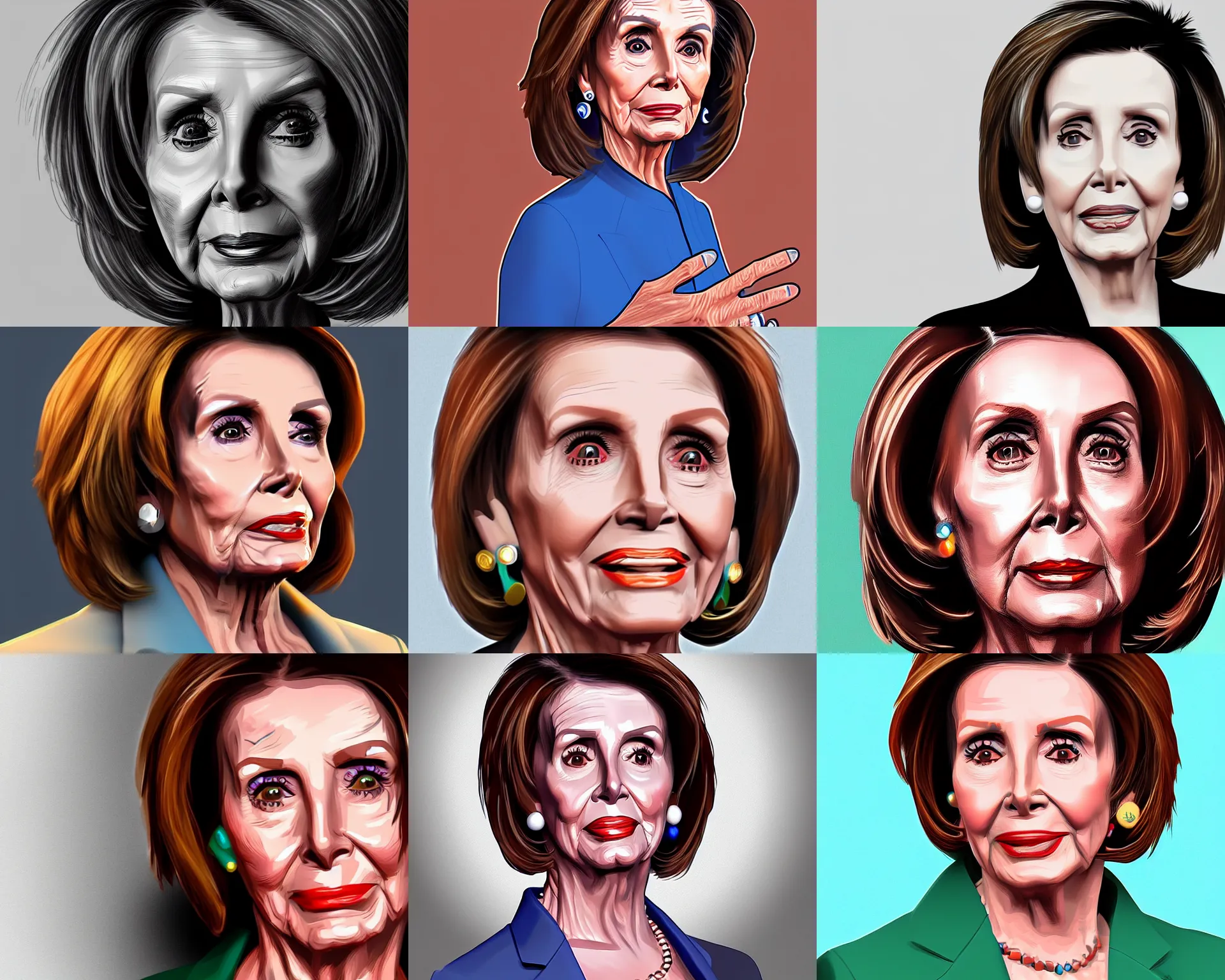 Prompt: Nancy Pelosi, highly detailed, intricate, accurate face, Trending artstation, pixiv, digital Art