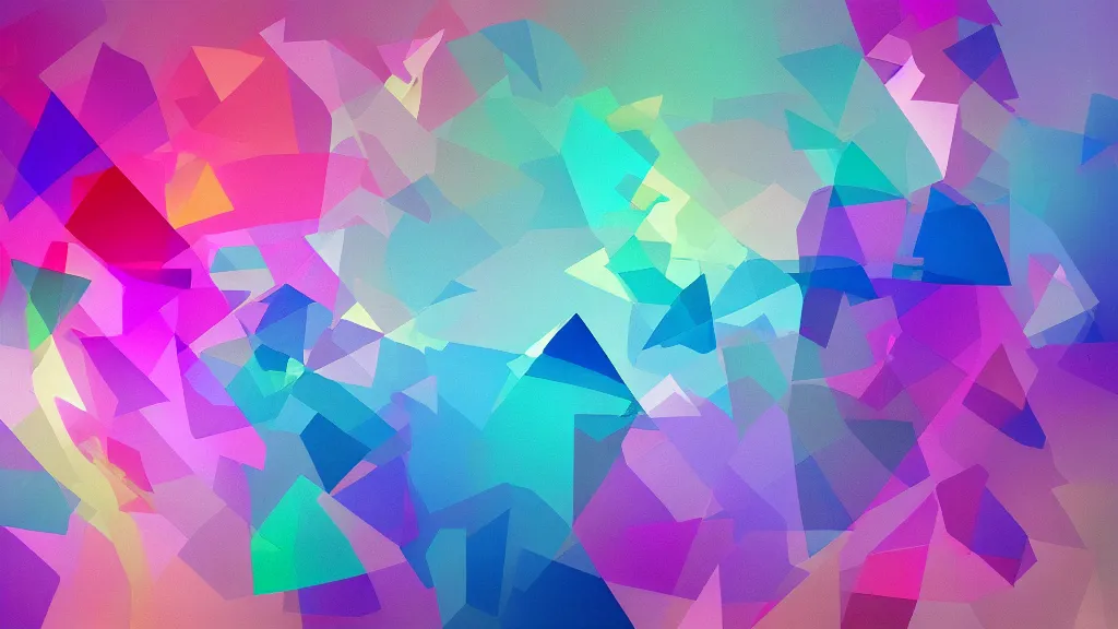 Image similar to surrealistic acrylic volumetric shapes, pastels colors, modern desktop wallpaper