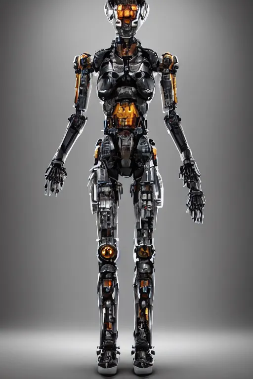 Image similar to symmetry!! full body cyborg female concept, supermodel, humanoid form, robot servo, metalized mecha anatomy, monkey limbs, digital art, in the style of ben lol, brian sum, ramil sunga, herbert lowis, furio tedesschi, christopher cao, artstation, pinterest, deviantart, photoshop, octane render, unreal engine