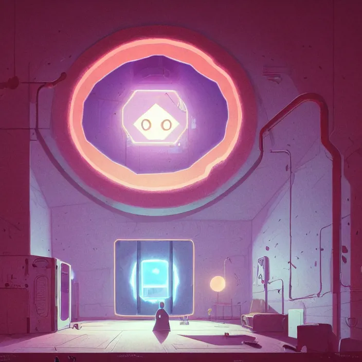 Prompt: inside a room eye of providence Lain uwu Luminism Tomas Sanchez surrealism Simon Stålenhag