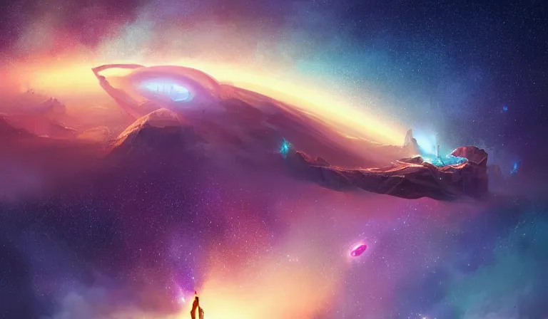 Image similar to andromeda galaxy, realistic detailed digital art by maxwell boas jessica rossier christian dimitrov anton fadeev trending on artstation cgsociety 4 k hq