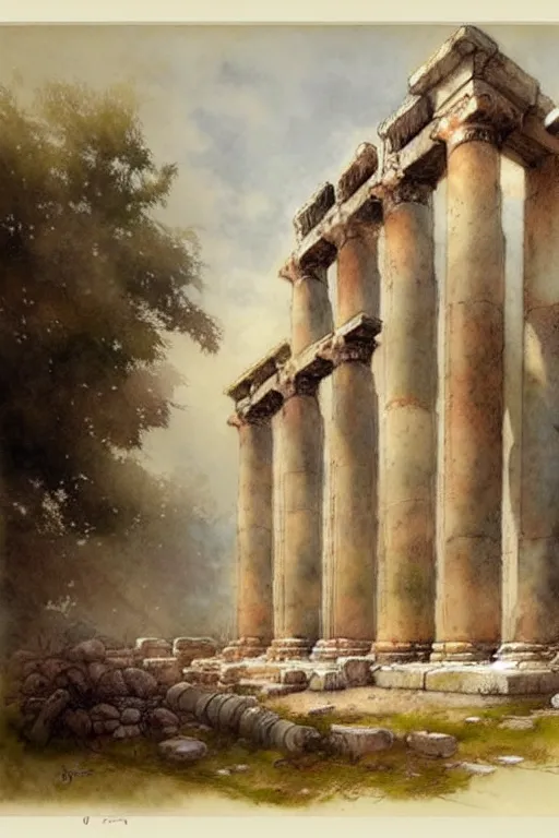 Image similar to (((((roman temple . muted colors.))))) by Jean-Baptiste Monge !!!!!!!!!!!!!!!!!!!!!!!!!!!