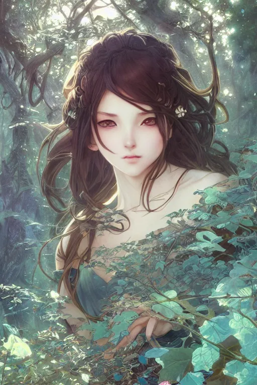 Prompt: anime visual of a beautiful young female cat girl, intricate, magical forest, stunning, highly detailed, digital painting, artstation, smooth, hard focus, illustration, art by artgerm and greg rutkowski and alphonse mucha