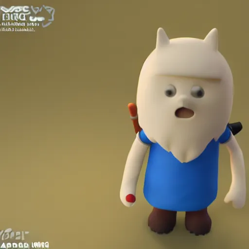 Prompt: Finn the human from Adventure Time, close up shot, 3D render, blender, trending on artstation and unreal engine