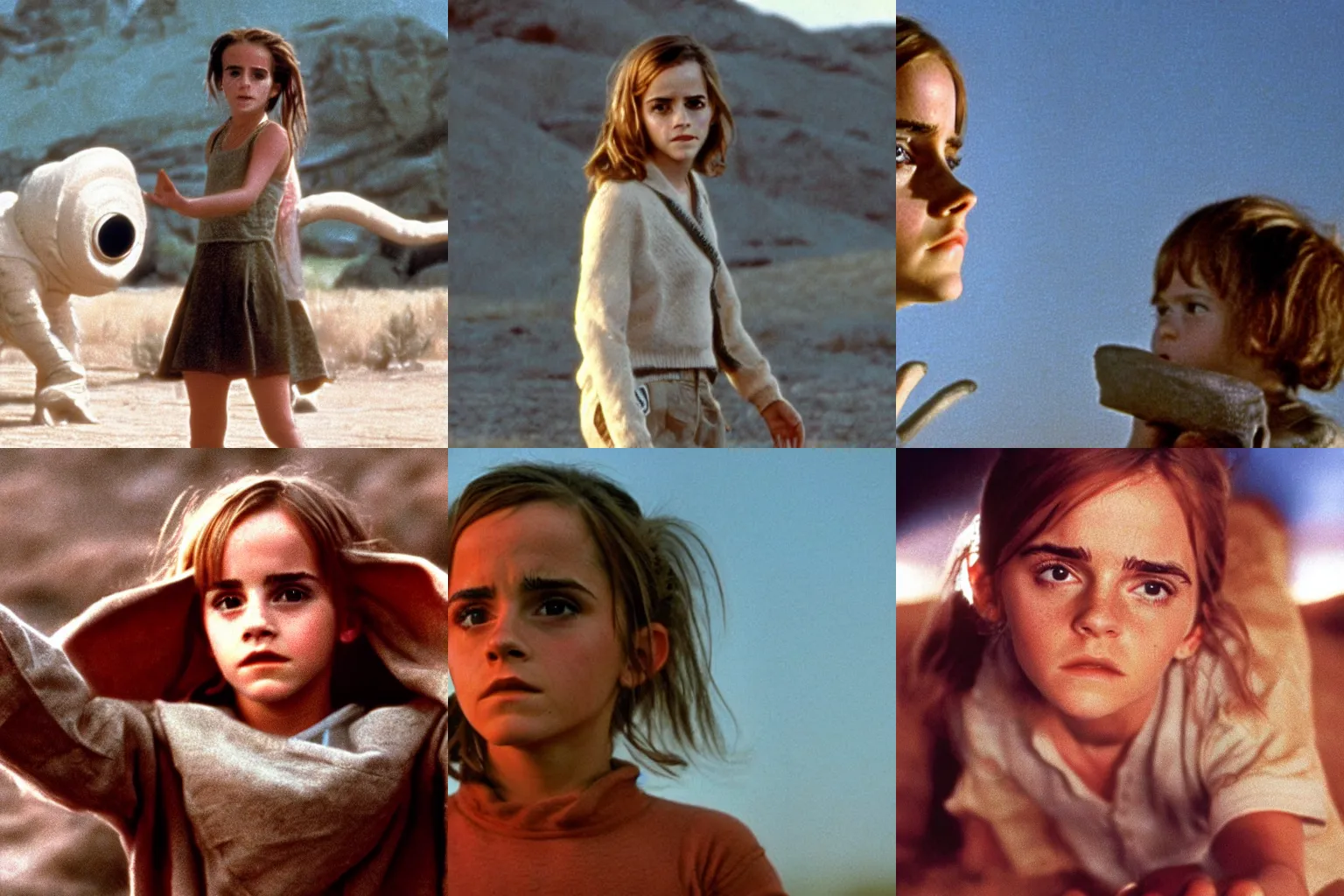 Prompt: Movie still of Emma Watson in E.T. The Extraterrestrial