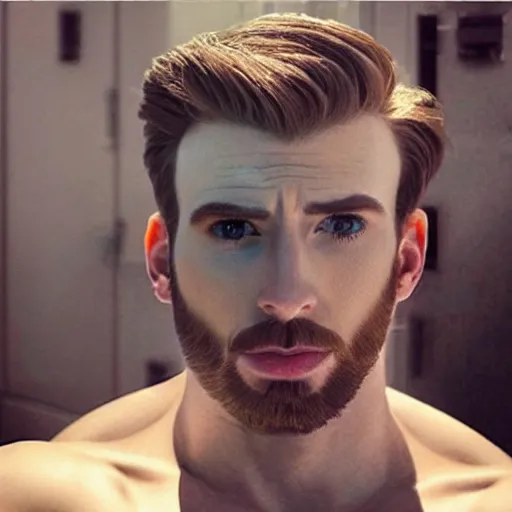 Prompt: “a realistic detailed photo of a guy who is an attractive humanoid who is half robot and half humanoid, who is a male android, Chris Evans, shiny skin, posing like a statue, blank stare”