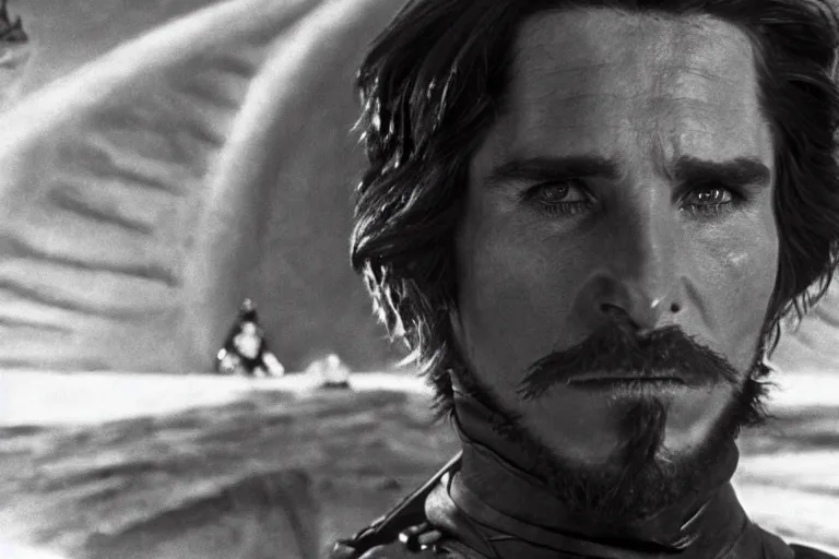 Image similar to film still of Christian Bale as Feyd-Rautha in Dune 1965