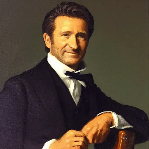 Image similar to portrait of Robert Herjavec, in the style of the Hudson River School