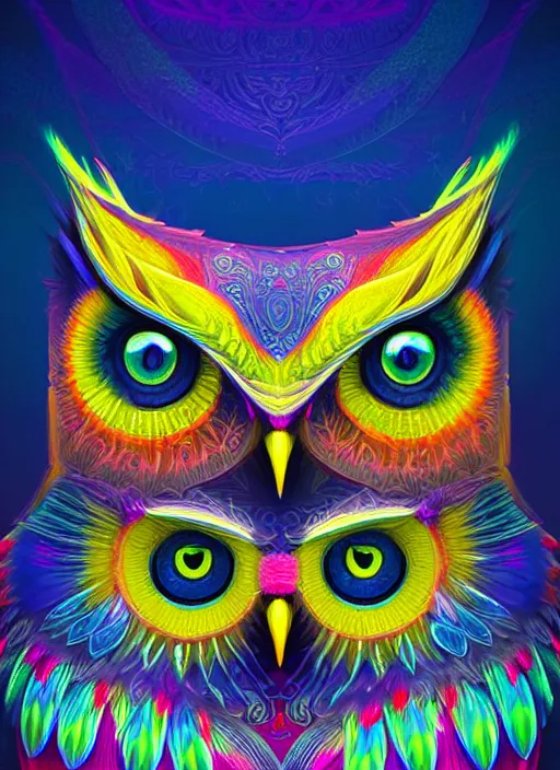 Image similar to symmetry!! product render poster vivid colors divine proportion owl, ice and snow, glowing fog intricate, elegant, highly detailed, digital painting, artstation, concept art, smooth, sharp focus, illustration,