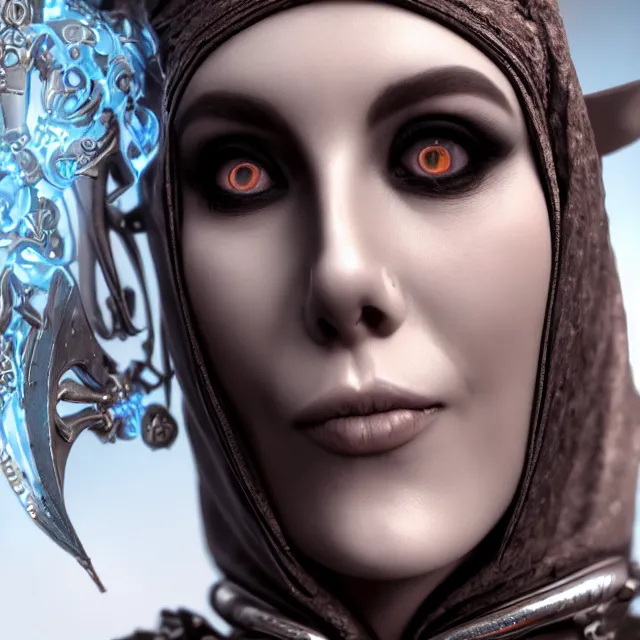 Prompt: perfectly centered close up portrait, skelton mage goddess, candid photography, by anne stokes, highly detailed, character concept, unreal engine 5