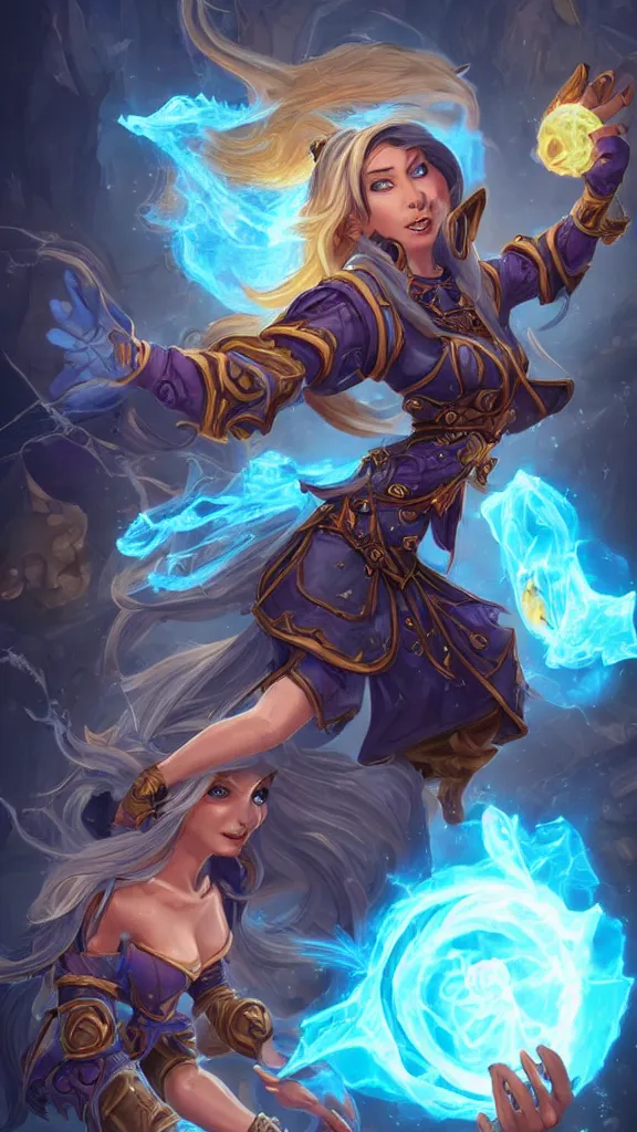 Image similar to hearthstone official professional art. a sorceress, wearing a robe casting a fire ball. insanely coherent physical body parts ( face, arms, legs, hair, eyes, pupil, eye white ). full body realistic, sharp focus, 8 k high definition, insanely detailed, intricate, elegant, smooth, sharp focus, illustration, artstation