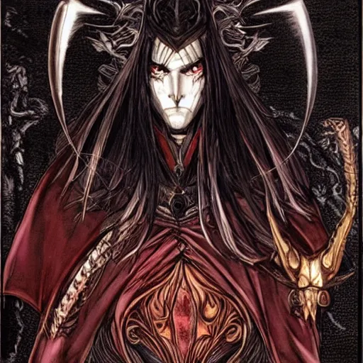 Image similar to Beautiful Sauron in the style of Ayami Kojima