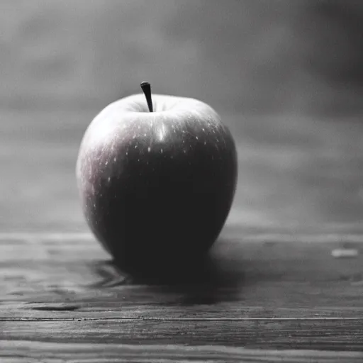 Prompt: a beautiful photo of a red apple, Kodak T-Max P3200 1600