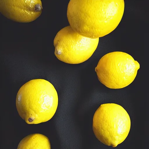 Prompt: a lemon, laying on black fur, photography