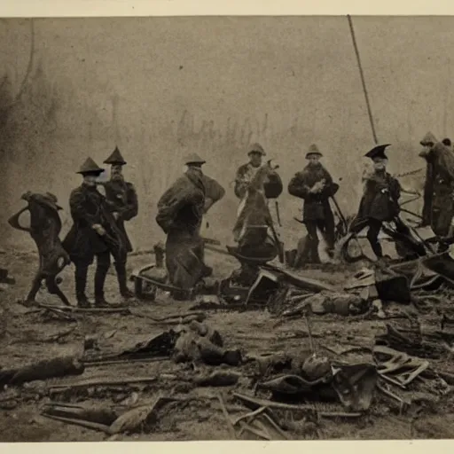 Image similar to aftermath of a bloody battle, world war 1