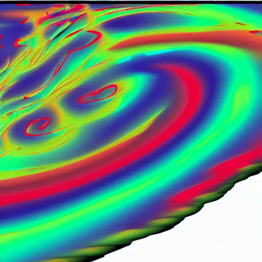 Image similar to a CFD Simulation of a spaceshuttle, Colourful, Multiphase flow